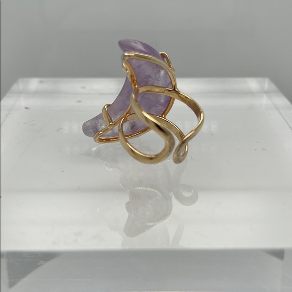 Amethyst Moon crystal ring, adjustable - Picture 4 of 5